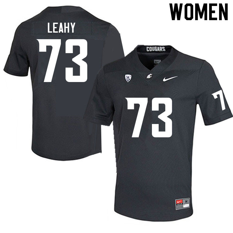Women #73 JP Leahy Washington State Cougars College Football Jerseys Sale-Charcoal